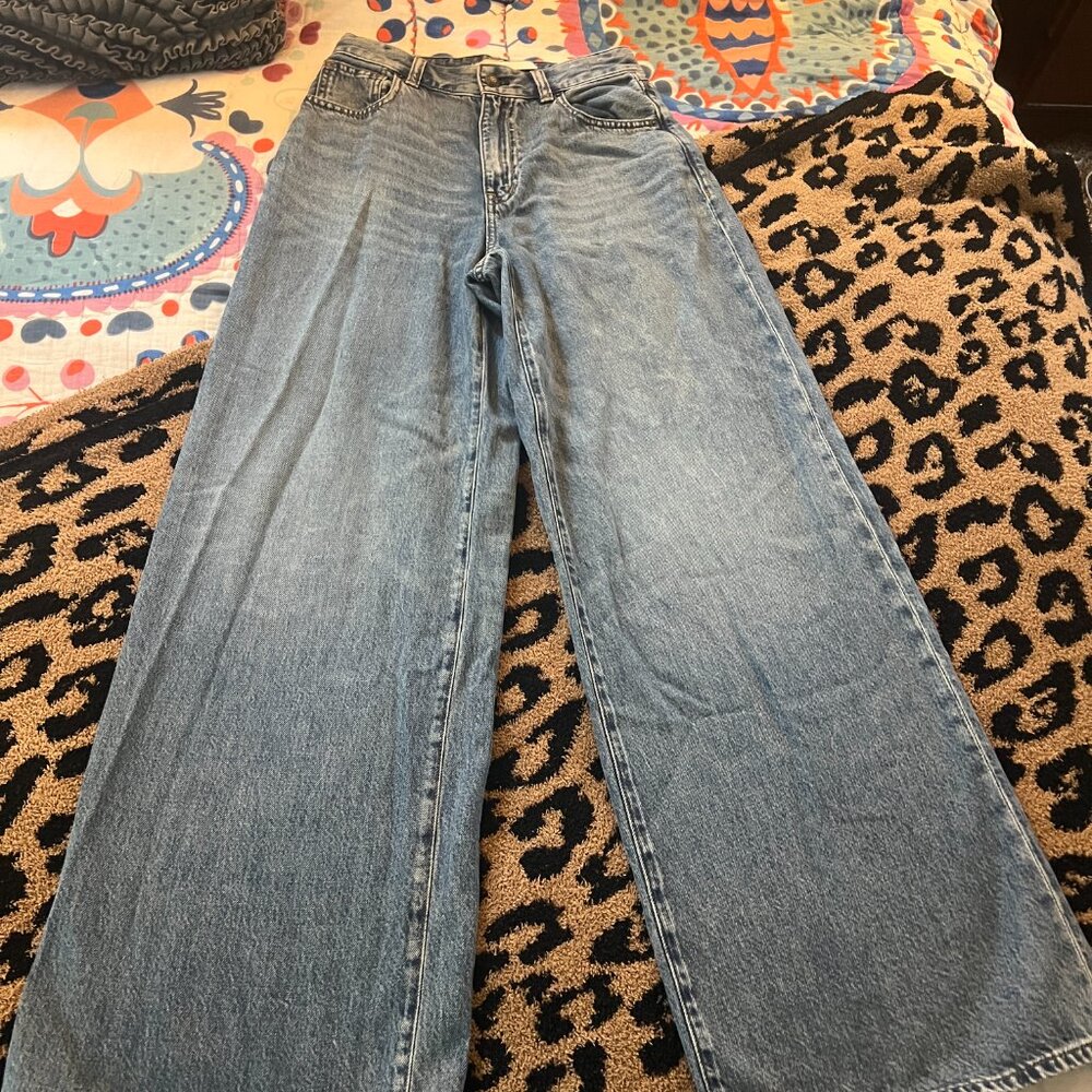 Madewell Curvy Super Wide Leg Jeans Billings Wash Sz 25 - Picture 4 of 5